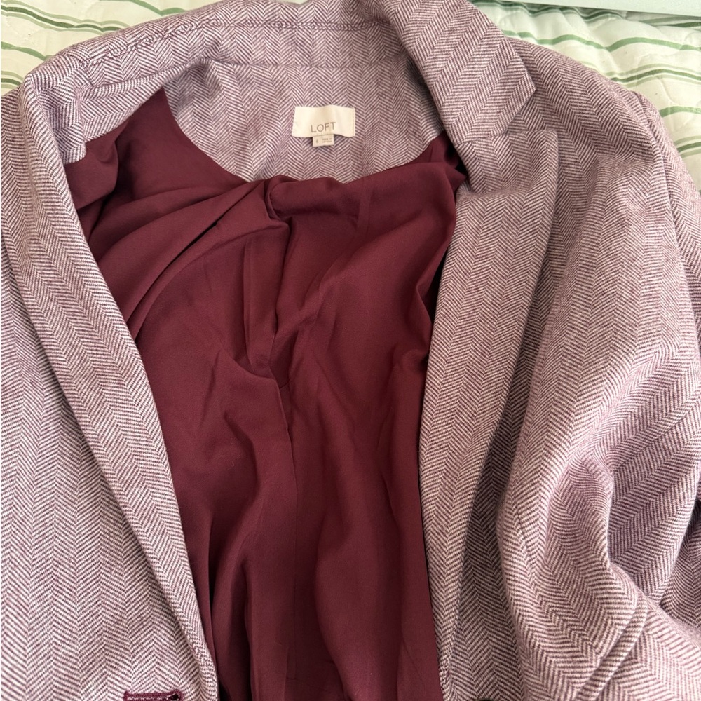 LOFT Women's Lavender Herringbone Blazer